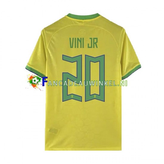 Brazilië Wedstrijdshirt met Korting Vinicius Junior 20 Thuis Heren WK 2022 Korte Mouw