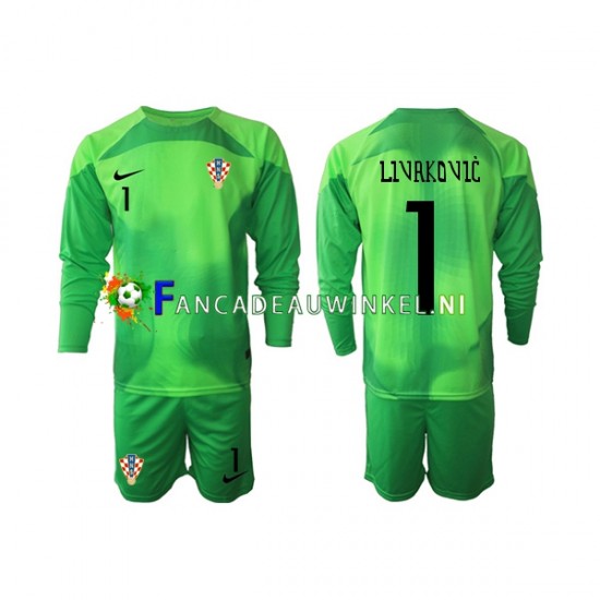 Kroatië Wedstrijdshirt met Korting Livakovic 1 Keepersshirt Uit Kind WK 2022 Lange Mouw