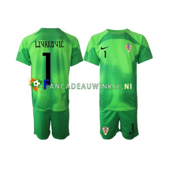 Kroatië Wedstrijdshirt met Korting Livakovic 1 Keepersshirt Uit Kind WK 2022 Korte Mouw