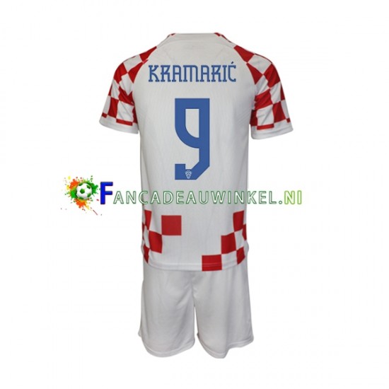 Kroatië Wedstrijdshirt met Korting Kramaric 9 Thuis Kind WK 2022 Korte Mouw