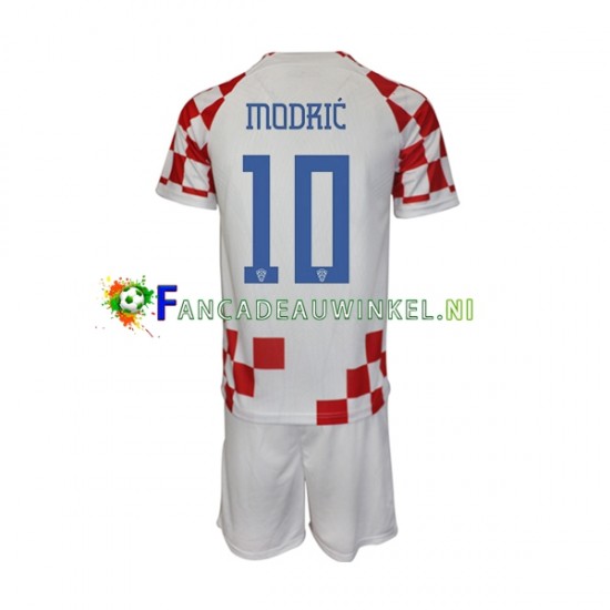 Kroatië Wedstrijdshirt met Korting Modrić 10 Thuis Kind WK 2022 Korte Mouw