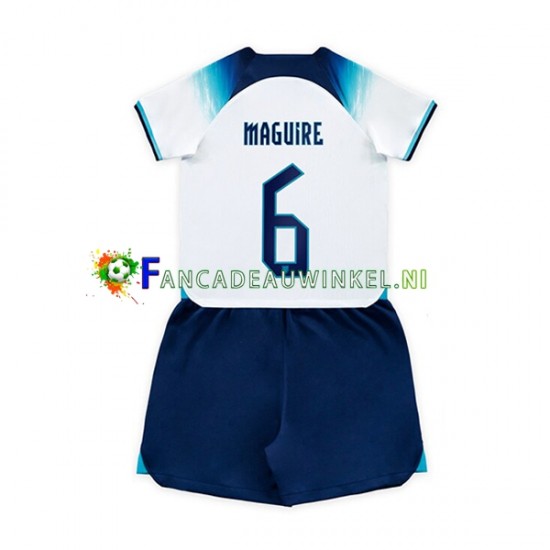 Engeland Wedstrijdshirt met Korting Maguire 6 Thuis Kind WK 2022 Korte Mouw