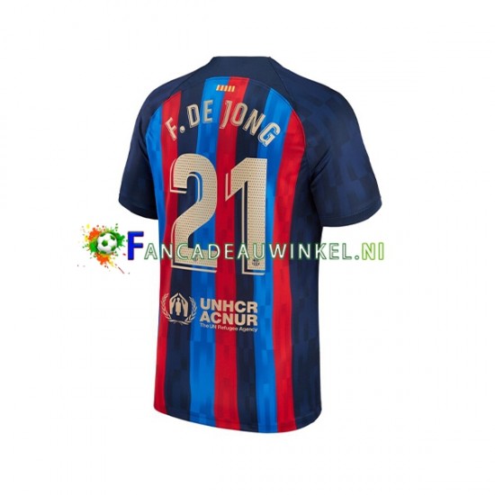 FC Barcelona Wedstrijdshirt met Korting Frenkie de Jong 21 Thuis Heren 2022-23 Korte Mouw