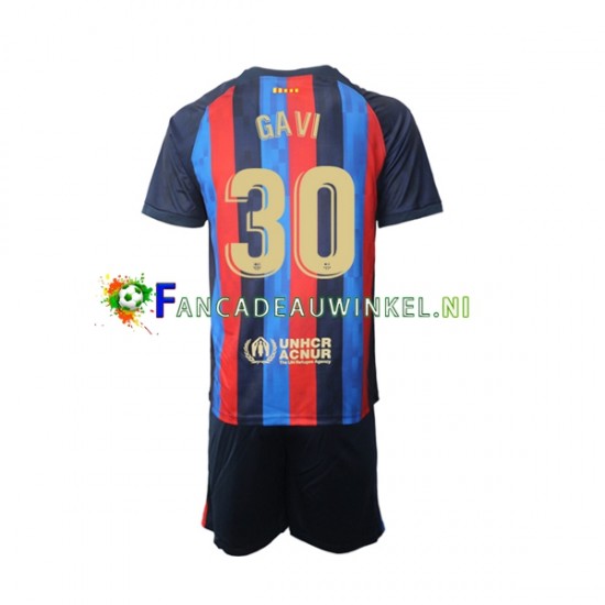 FC Barcelona Wedstrijdshirt met Korting Gavi 30 Thuis Kind 2022-23 Korte Mouw