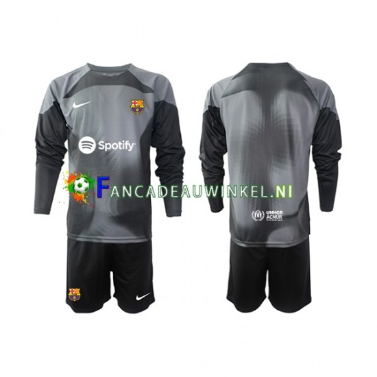 FC Barcelona Wedstrijdshirt met Korting Keepersshirt Uit Kind 2022-23 Lange Mouw