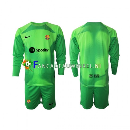 FC Barcelona Wedstrijdshirt met Korting Keepersshirt Thuis Kind 2022-23 Lange Mouw