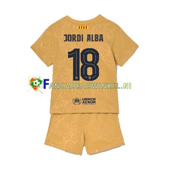 FC Barcelona Wedstrijdshirt met Korting Jordi Alba 18 Uit Kind 2022-23 Korte Mouw