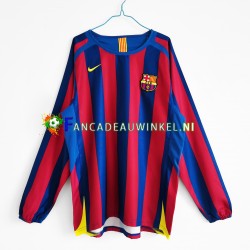 FC Barcelona Wedstrijdshirt met Korting Retro Thuis Heren 2005-2006 Lange Mouw