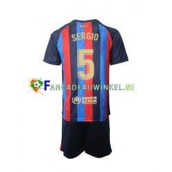 FC Barcelona Wedstrijdshirt met Korting Sergio Busquets 5 Thuis Kind 2022-23 Korte Mouw