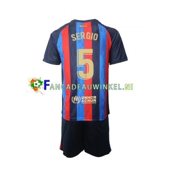 FC Barcelona Wedstrijdshirt met Korting Sergio Busquets 5 Thuis Kind 2022-23 Korte Mouw