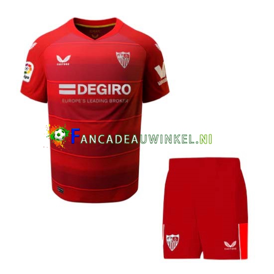 Sevilla FC Wedstrijdshirt met Korting Uit Kind 2022-23 Korte Mouw