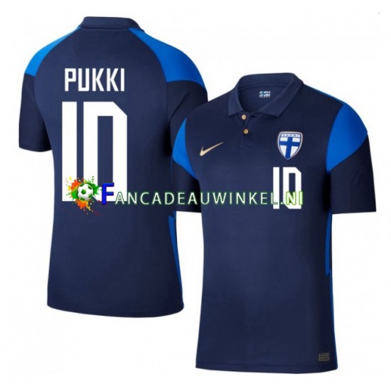 Finland Wedstrijdshirt met Korting Teemu Pukki 10 Euro 2020 Uit Heren Korte Mouw