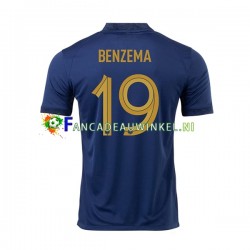 Frankrijk Wedstrijdshirt met Korting Benzema 19 Thuis Heren WK 2022 Korte Mouw