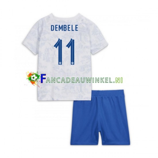 Frankrijk Wedstrijdshirt met Korting Dembele 11 Uit Kind WK 2022 Korte Mouw