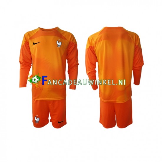 Frankrijk Wedstrijdshirt met Korting Keepersshirt Uit Kind WK 2022 Lange Mouw