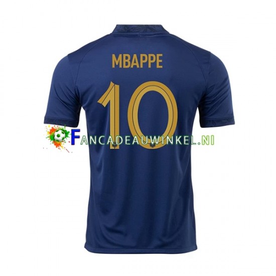 Frankrijk Wedstrijdshirt met Korting Mbappé 10 Thuis Heren WK 2022 Korte Mouw