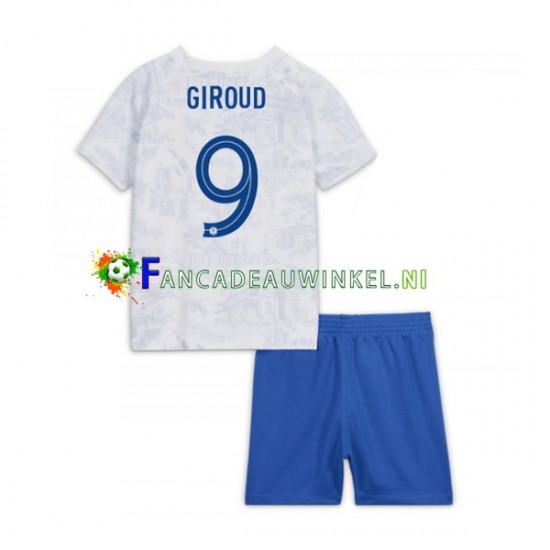 Frankrijk Wedstrijdshirt met Korting Olivier Giroud 9 Uit Kind WK 2022 Korte Mouw