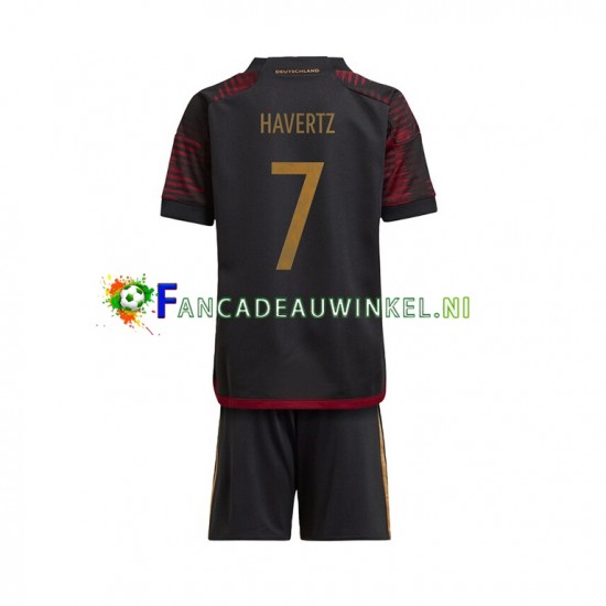 Duitsland Wedstrijdshirt met Korting Havertz 7 Uit Kind WK 2022 Korte Mouw