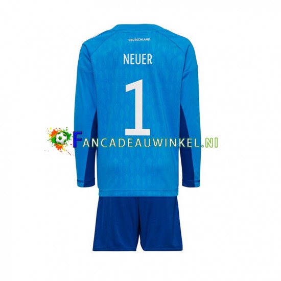 Duitsland Wedstrijdshirt met Korting Manuel Neuer 1 Keepersshirt Thuis Kind WK 2022 Lange Mouw