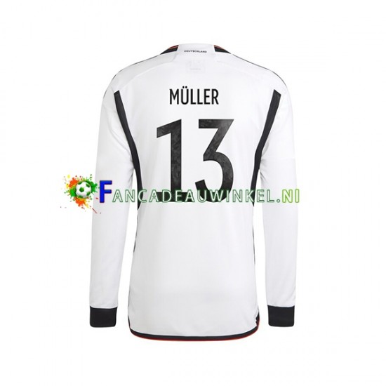 Duitsland Wedstrijdshirt met Korting Thomas Muller 13 Thuis Heren WK 2022 Lange Mouw