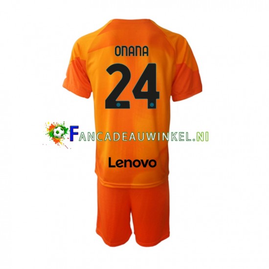 Inter Milan Wedstrijdshirt met Korting Andre Onana 24 Keepersshirt Vierde Kind 2022-23 Korte Mouw