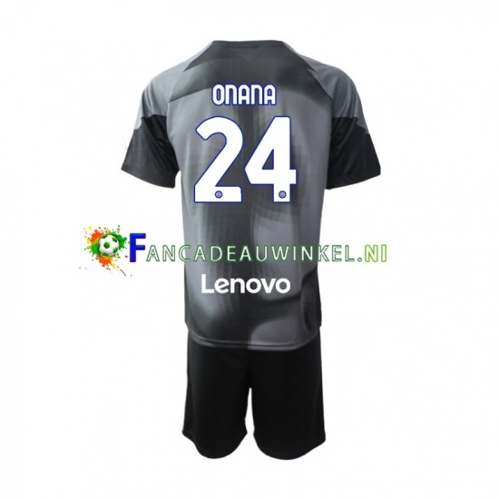 Inter Milan Wedstrijdshirt met Korting Andre Onana 24 Keepersshirt Thuis Kind 2022-23 Korte Mouw