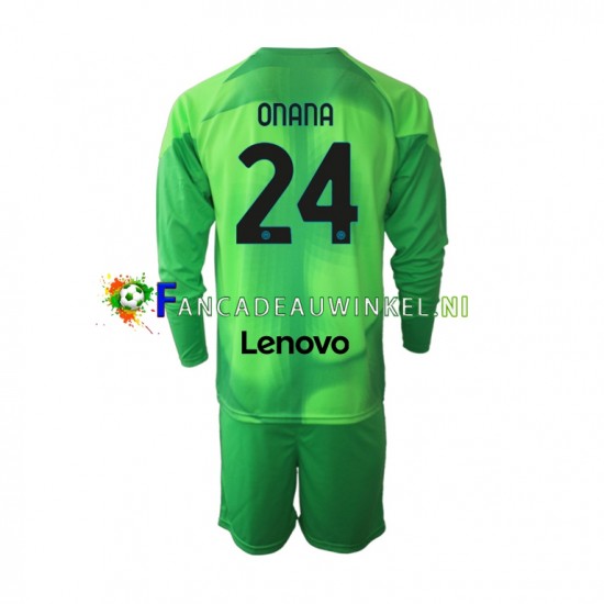 Inter Milan Wedstrijdshirt met Korting Andre Onana 24 Keepersshirt 3rd Kind 2022-23 Lange Mouw