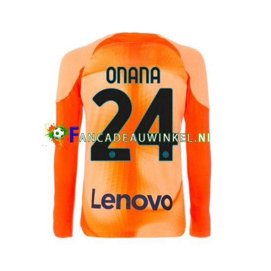 Inter Milan Wedstrijdshirt met Korting Andre Onana 24 Keepersshirt Vierde Heren 2022-23 Lange Mouw