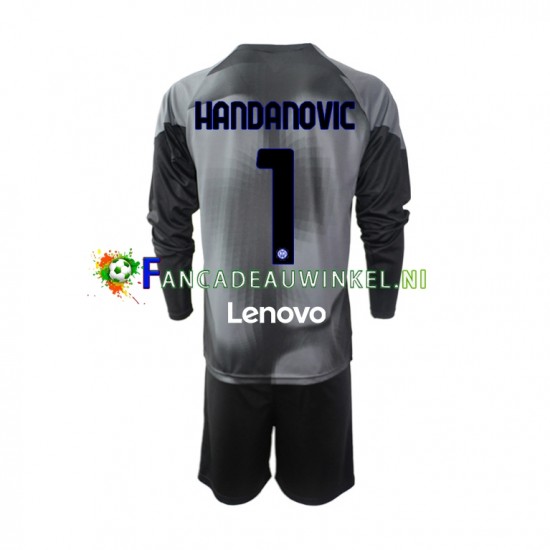 Inter Milan Wedstrijdshirt met Korting Samir Handanovic 1 Keepersshirt Thuis Kind 2022-23 Lange Mouw