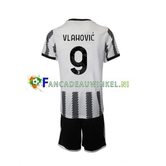 Juventus Wedstrijdshirt met Korting Vlahovic 9 Thuis Kind 2022-23 Korte Mouw