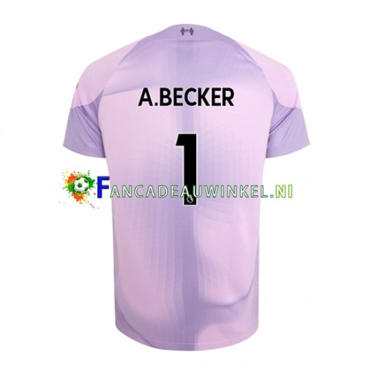 Liverpool Wedstrijdshirt met Korting Alisson Becker 1 Keepersshirt Thuis Heren 2022-23 Korte Mouw