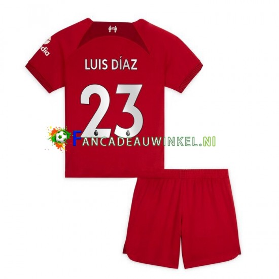 Liverpool Wedstrijdshirt met Korting Luis Diaz 23 Thuis Kind 2022-23 Korte Mouw