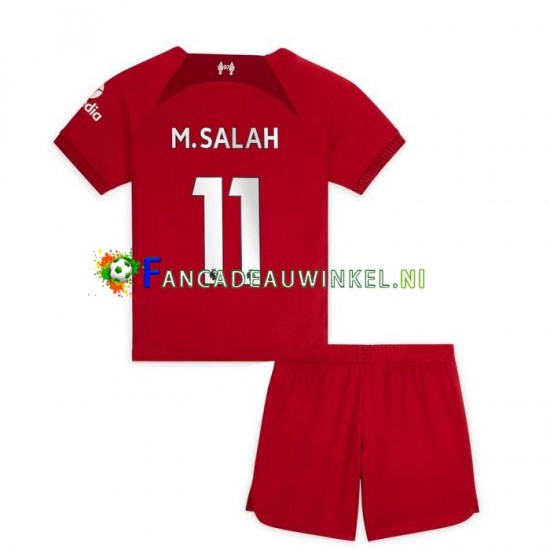 Liverpool Wedstrijdshirt met Korting M.Salah 11 Thuis Kind 2022-23 Korte Mouw