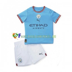 Manchester City Wedstrijdshirt met Korting Thuis Kind 2022-23 Korte Mouw