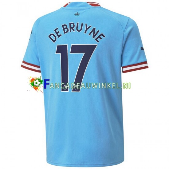 Manchester City Wedstrijdshirt met Korting De Bruyne 17 Thuis Heren 2022-23 Korte Mouw