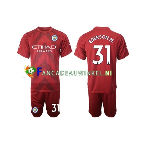 Manchester City Wedstrijdshirt met Korting Ederson M. 31 Keepersshirt Thuis Kind 2022-23 Korte Mouw