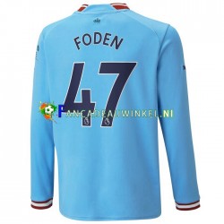 Manchester City Wedstrijdshirt met Korting Foden 47 Thuis Heren 2022-23 Lange Mouw