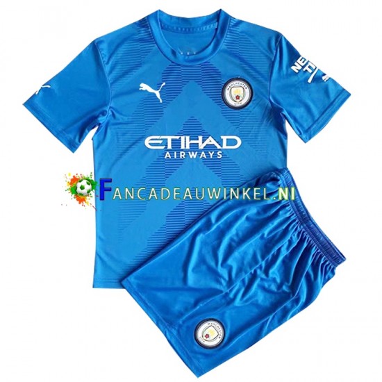 Manchester City Wedstrijdshirt met Korting Keepersshirt Uit Kind 2022-23 Korte Mouw