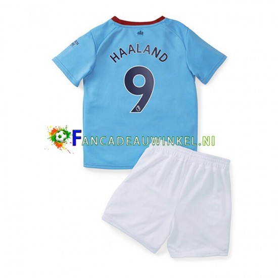 Manchester City Wedstrijdshirt met Korting Haaland 9 Thuis Kind 2022-23 Korte Mouw