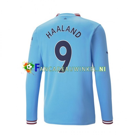 Manchester City Wedstrijdshirt met Korting Haaland 9 Thuis Heren 2022-23 Lange Mouw