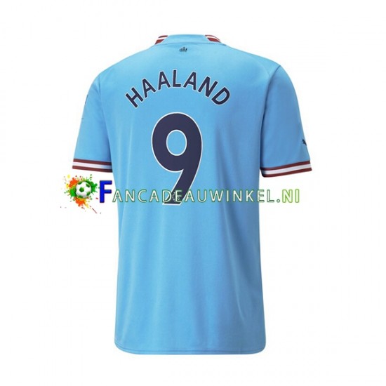 Manchester City Wedstrijdshirt met Korting Haaland 9 Thuis Heren 2022-23 Korte Mouw