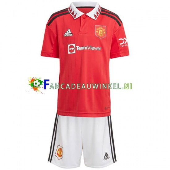 Manchester United Wedstrijdshirt met Korting Thuis Kind 2022-23 Korte Mouw