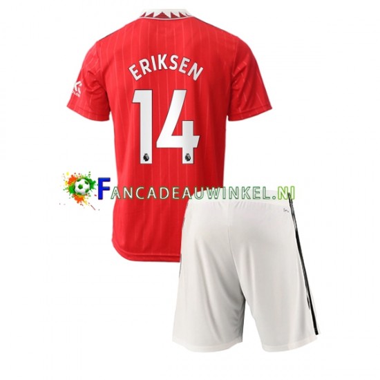 Manchester United Wedstrijdshirt met Korting Christian Eriksen 14 Thuis Kind 2022-23 Korte Mouw