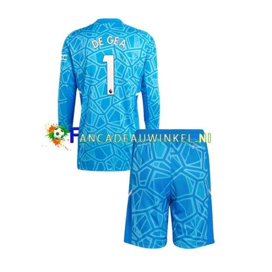 Manchester United Wedstrijdshirt met Korting DE GEA 1 Keepersshirt Thuis Kind 2022-23 Lange Mouw