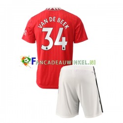 Manchester United Wedstrijdshirt met Korting Donny van de Beek 34 Thuis Kind 2022-23 Korte Mouw