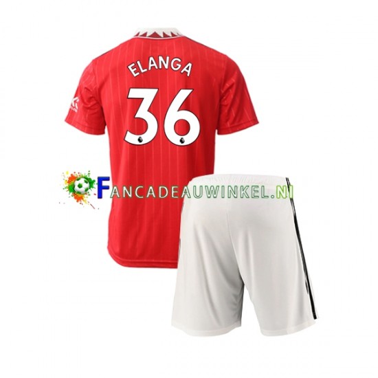 Manchester United Wedstrijdshirt met Korting Elanga 36 Thuis Kind 2022-23 Korte Mouw