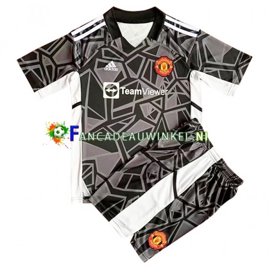 Manchester United Wedstrijdshirt met Korting Keepersshirt Uit Kind 2022-23 Korte Mouw