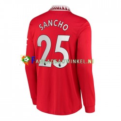 Manchester United Wedstrijdshirt met Korting Jadon Sancho 25 Thuis Heren 2022-23 Lange Mouw