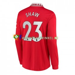 Manchester United Wedstrijdshirt met Korting Luke Shaw 23 Thuis Heren 2022-23 Lange Mouw