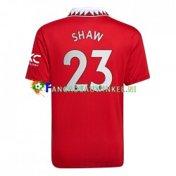 Manchester United Wedstrijdshirt met Korting Luke Shaw 23 Thuis Heren 2022-23 Korte Mouw